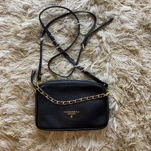 Black leather crossbody